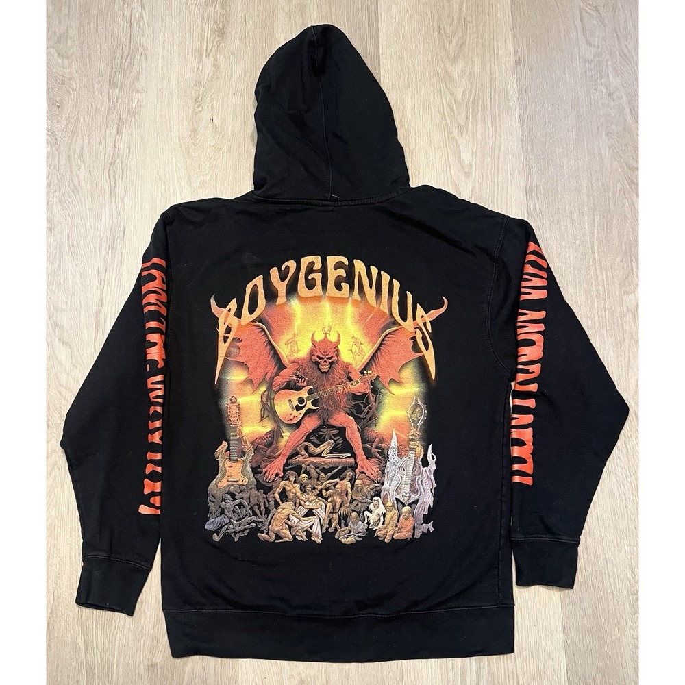 Boygenius Demon Hoodie SZ L Pullover Black I Am The Way I Am Tour Merch